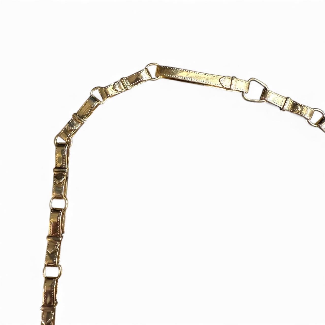 Collana equestre d'epoca in cristallo Essex in oro giallo 14 carati in vendita 4