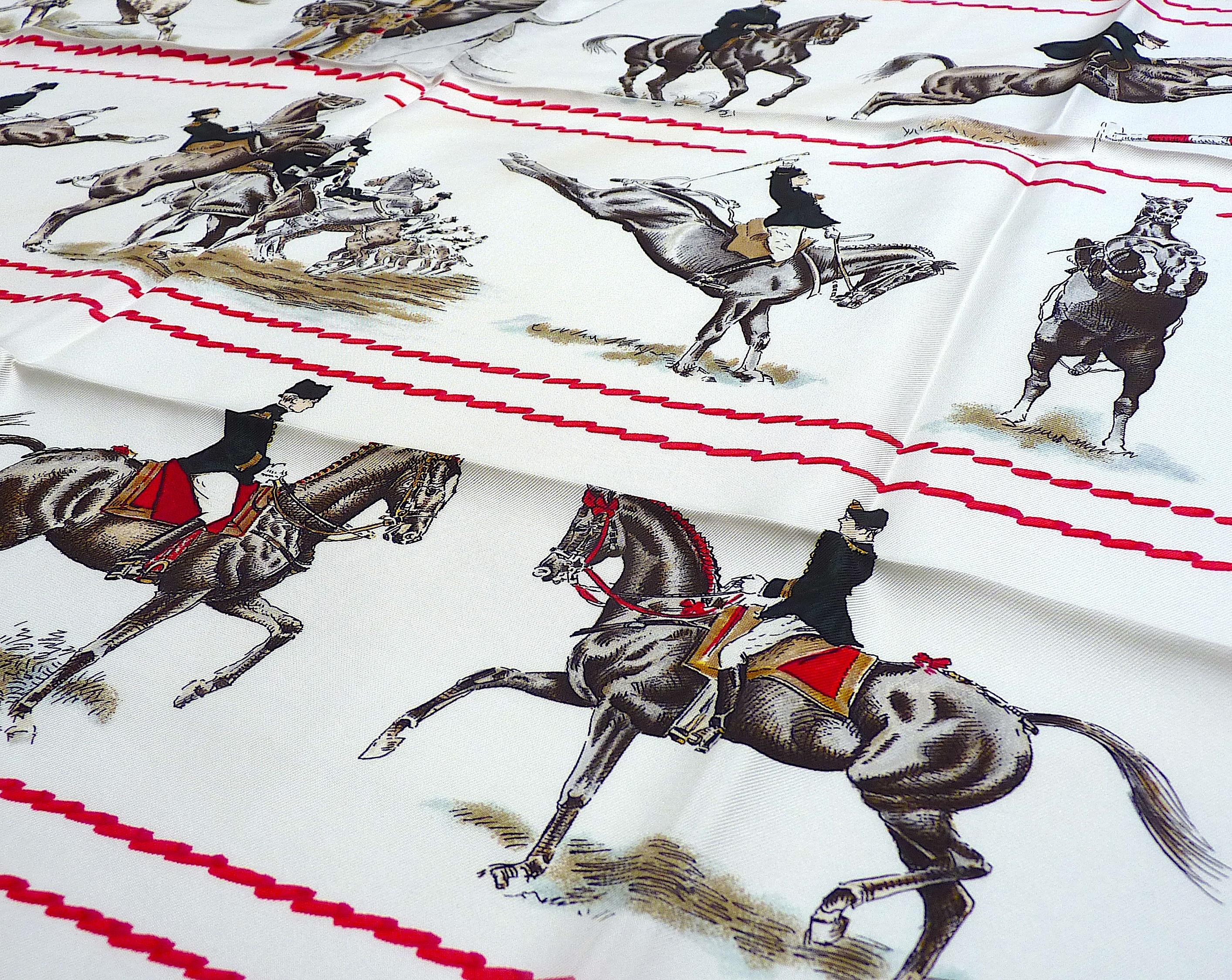 Sciarpa equestre d'epoca Hermes 90 cm 