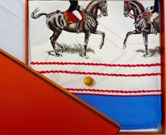 Foulard d'équitation Vintage Hermes 90 cm "Cadre Noir de Saumur" avec boîte