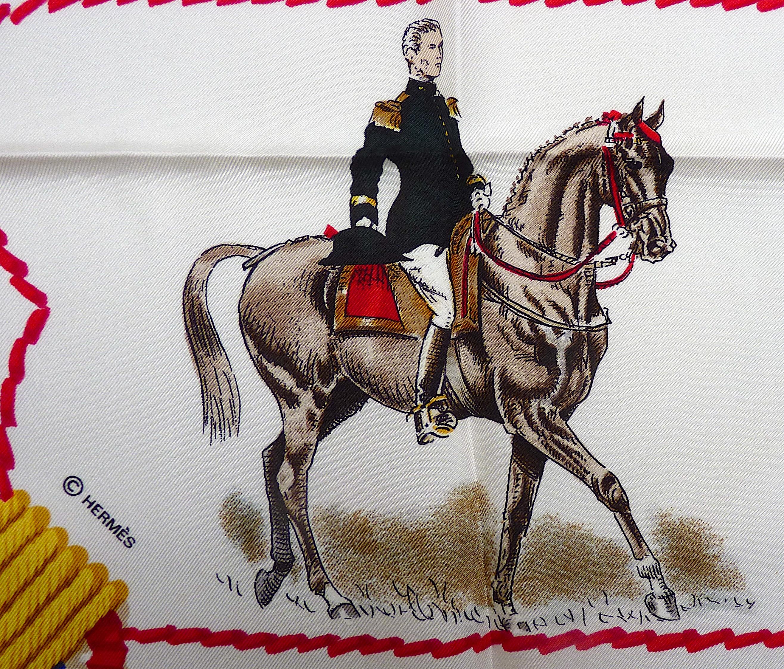 Sciarpa equestre d'epoca Hermes 90 cm 