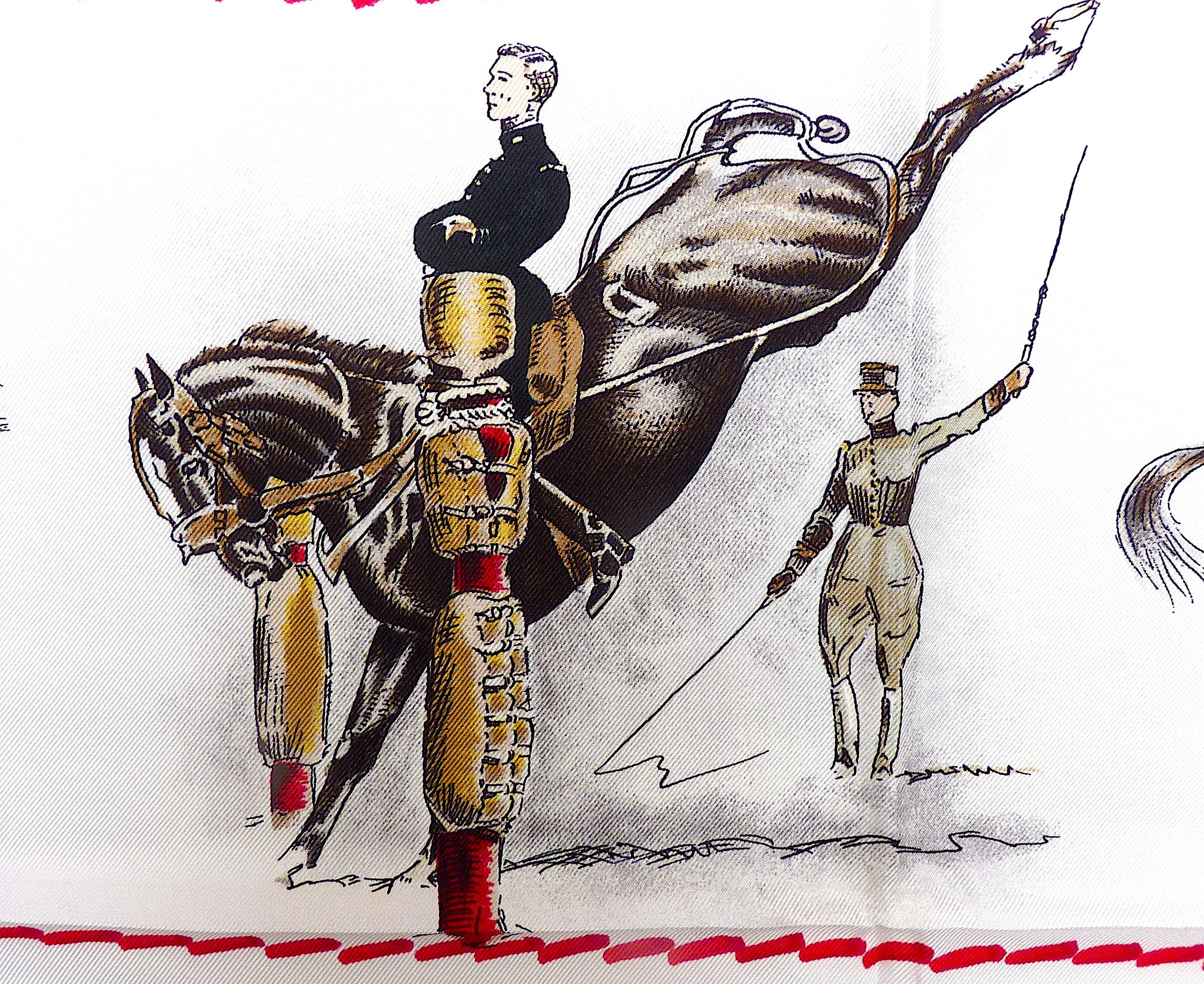 Sciarpa equestre d'epoca Hermes 90 cm 