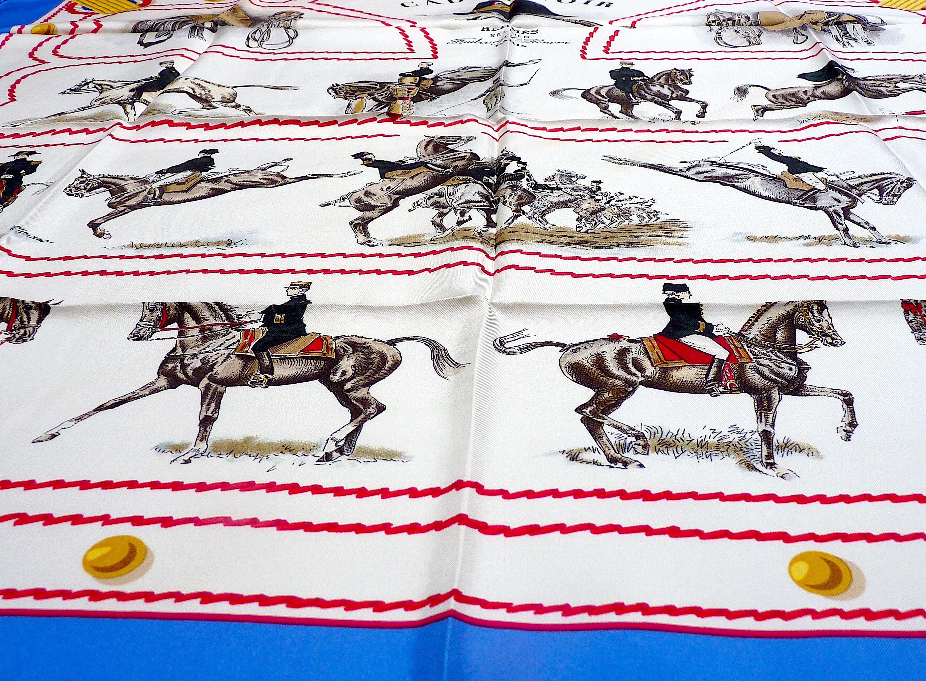 Sciarpa equestre d'epoca Hermes 90 cm 