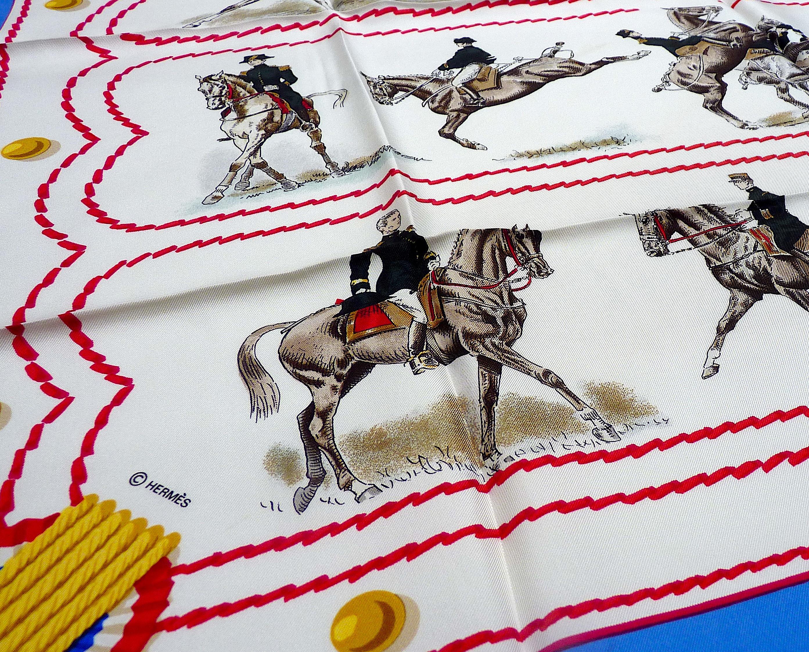 Sciarpa equestre d'epoca Hermes 90 cm 