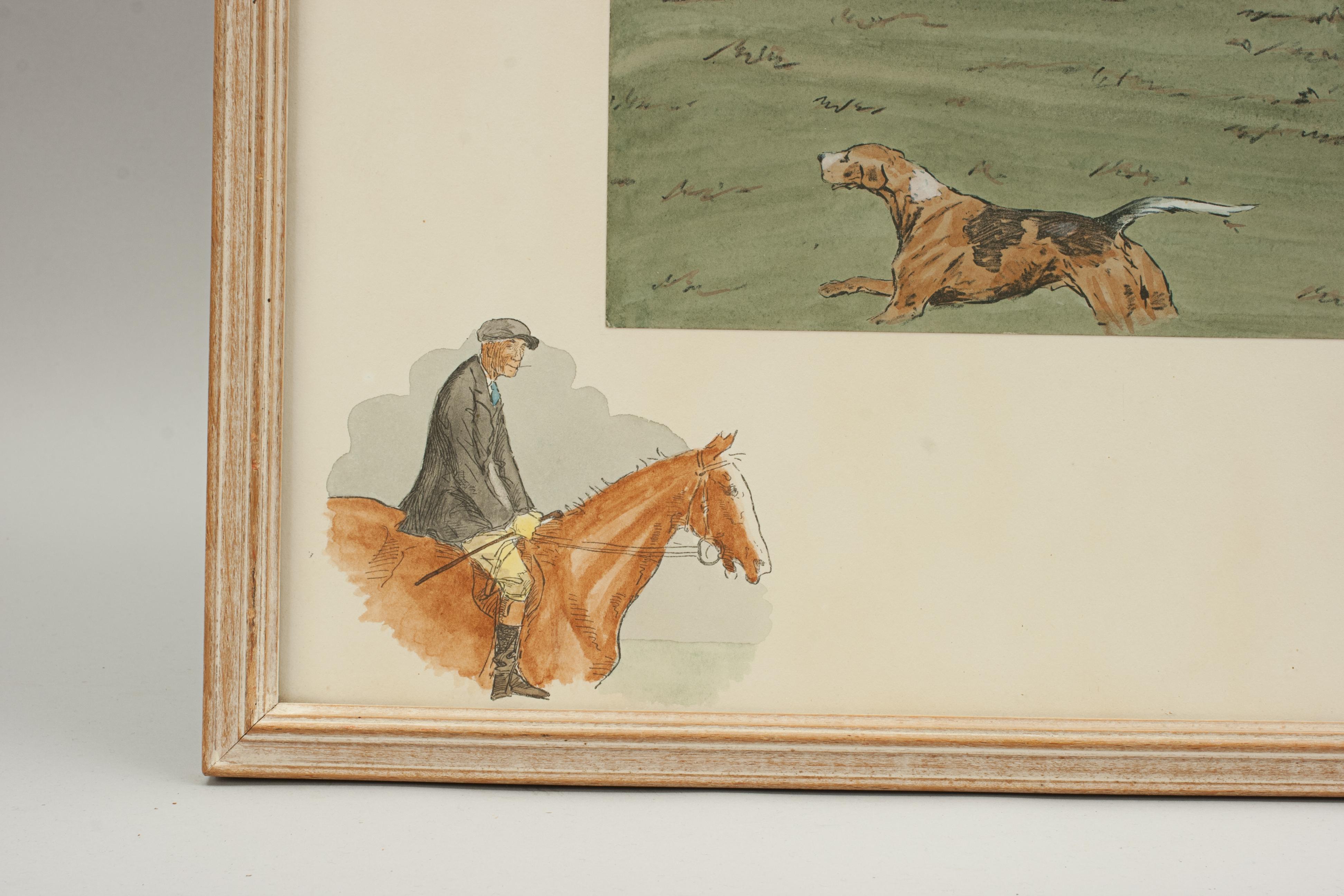 Vintage Equestrian Hunting Print, Snaffles, Charles Johnson Payne In Good Condition For Sale In Oxfordshire, GB