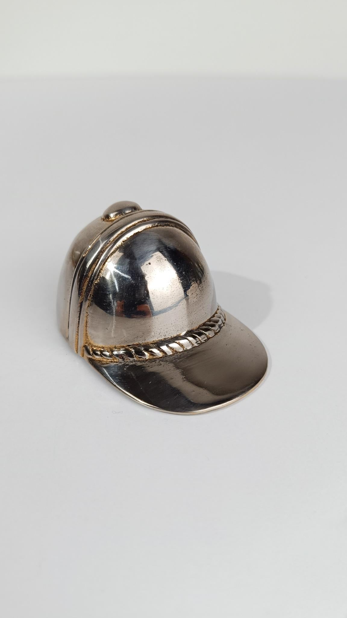 Vintage Reiten Helm Flaschenöffner in versilbert Messing Metall 70er Jahre im Angebot 4