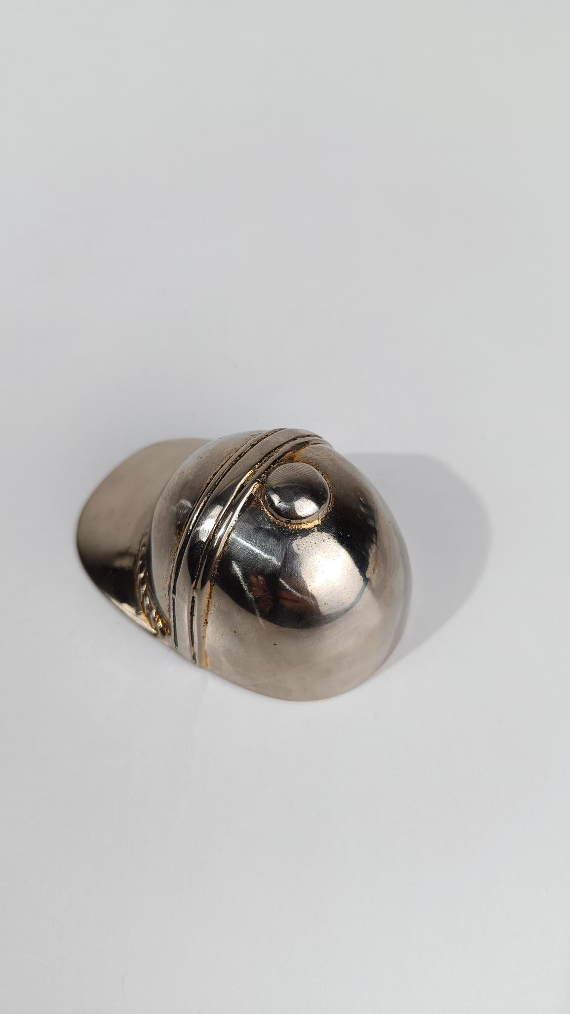 Vintage Reiten Helm Flaschenöffner in versilbert Messing Metall 70er Jahre im Angebot 3