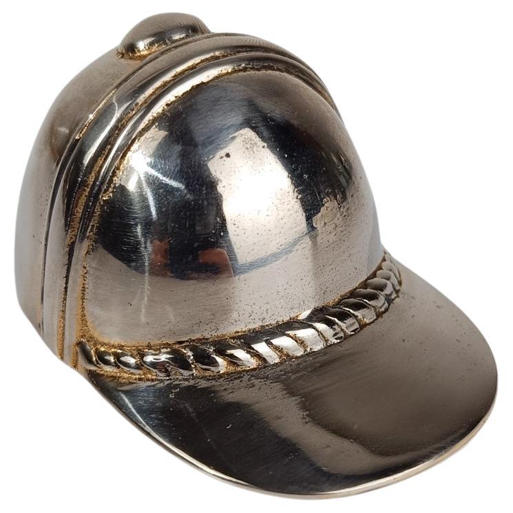 Vintage Reiten Helm Flaschenöffner in versilbert Messing Metall 70er Jahre im Angebot