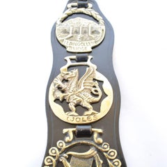 Vintage Equestrian Themed Brass Wall Hanging