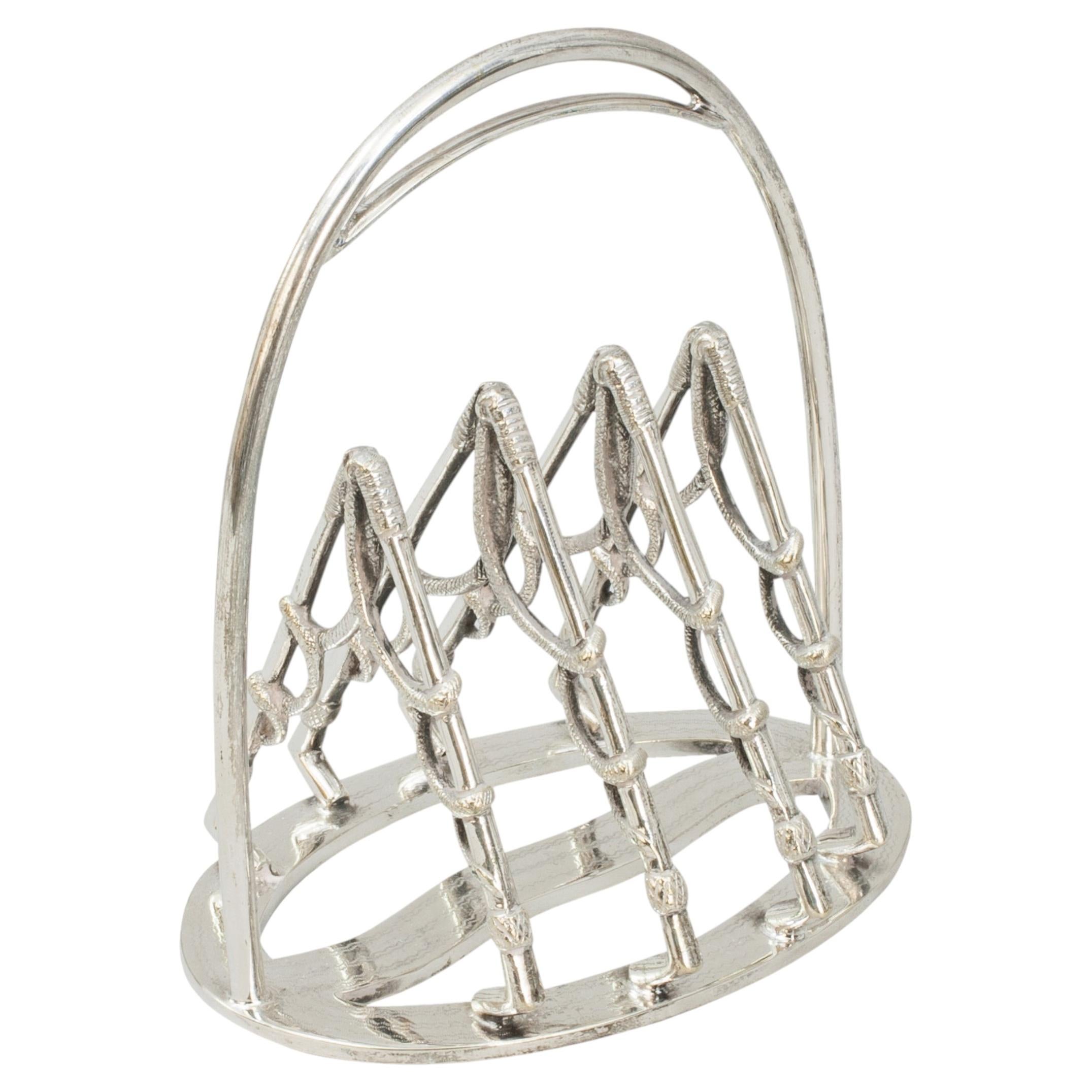 Art Deco Silver Plated Toast Rack Golf Ball and Club Vintage Luxury ...
