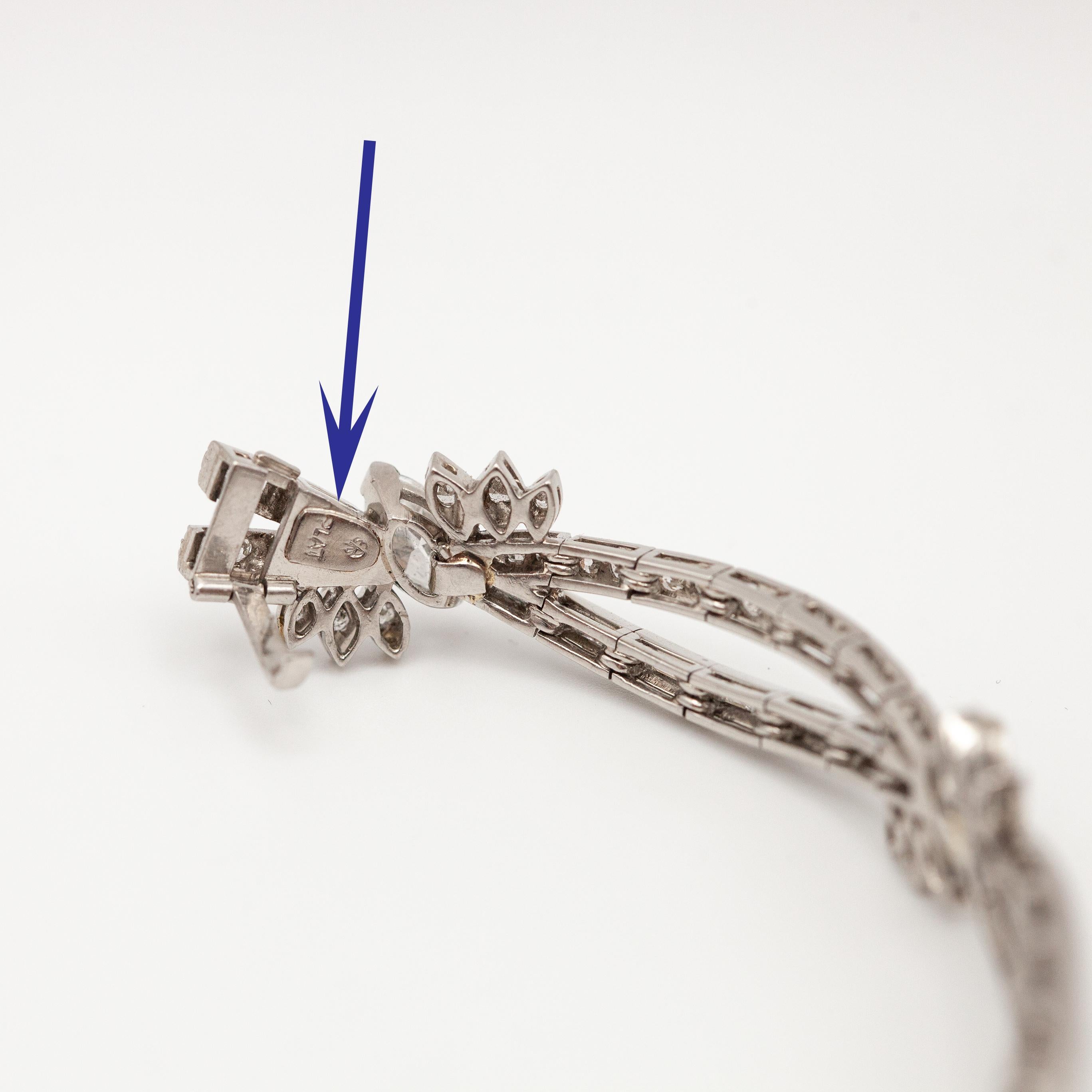 Crisscross-Armband aus Platin mit 7,10 Karat Diamanten im Angebot 2