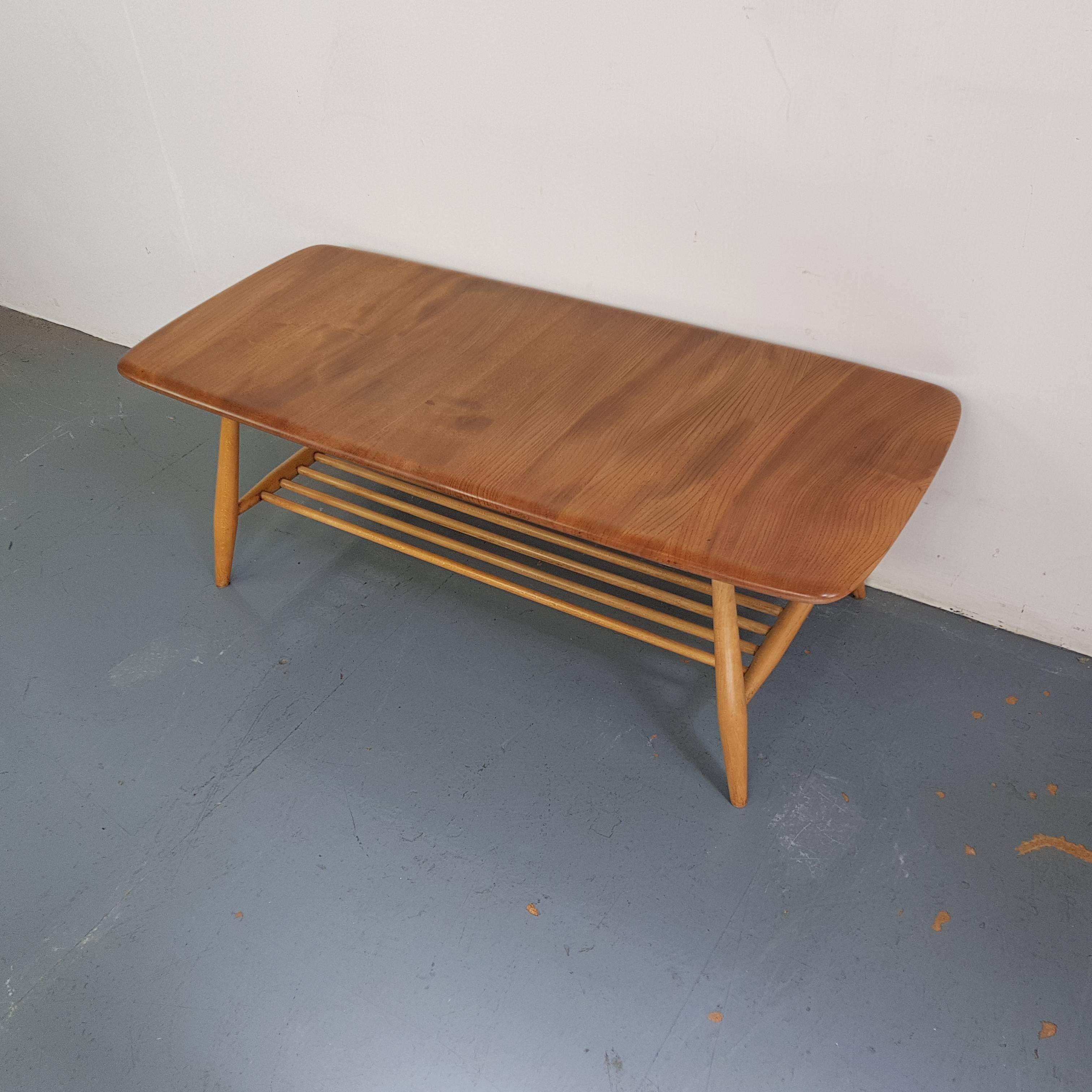 English Vintage Ercol Blonde Coffee Table, 1960s For Sale