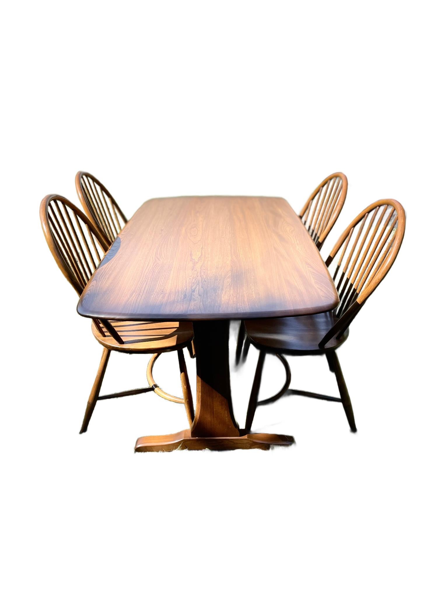 Vintage Ercol Dining Table and Four Rare Model 909 Latimer Steam-Bent Chairs (c. im Angebot 5