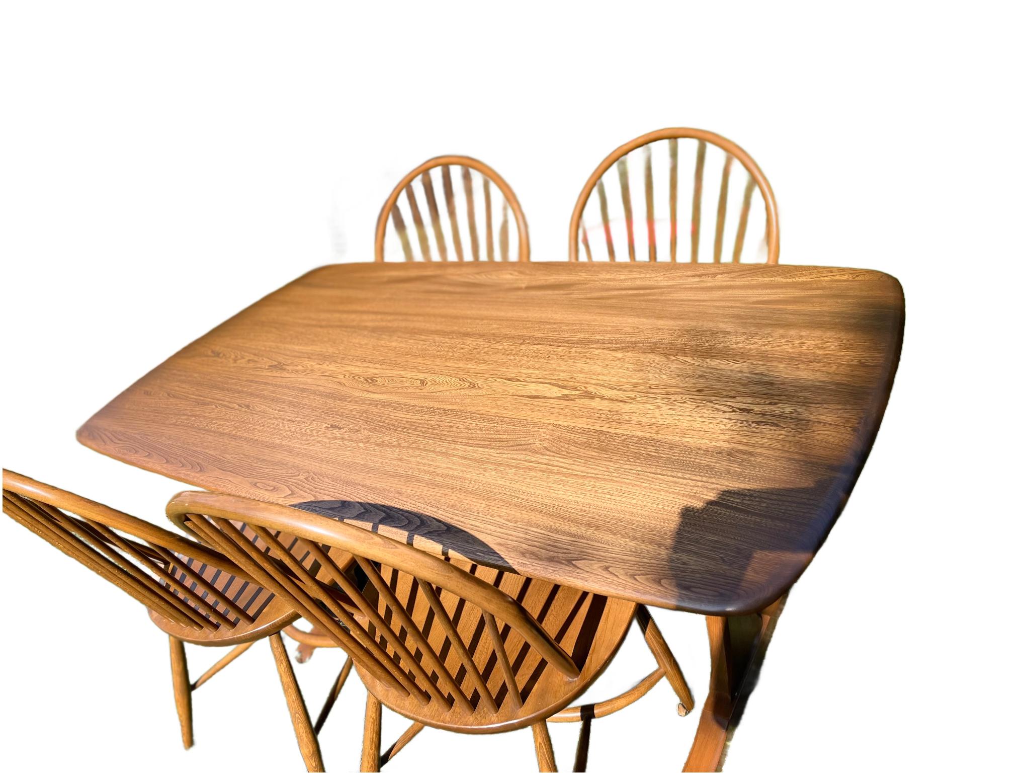 Vintage Ercol Dining Table and Four Rare Model 909 Latimer Steam-Bent Chairs (c. im Angebot 11