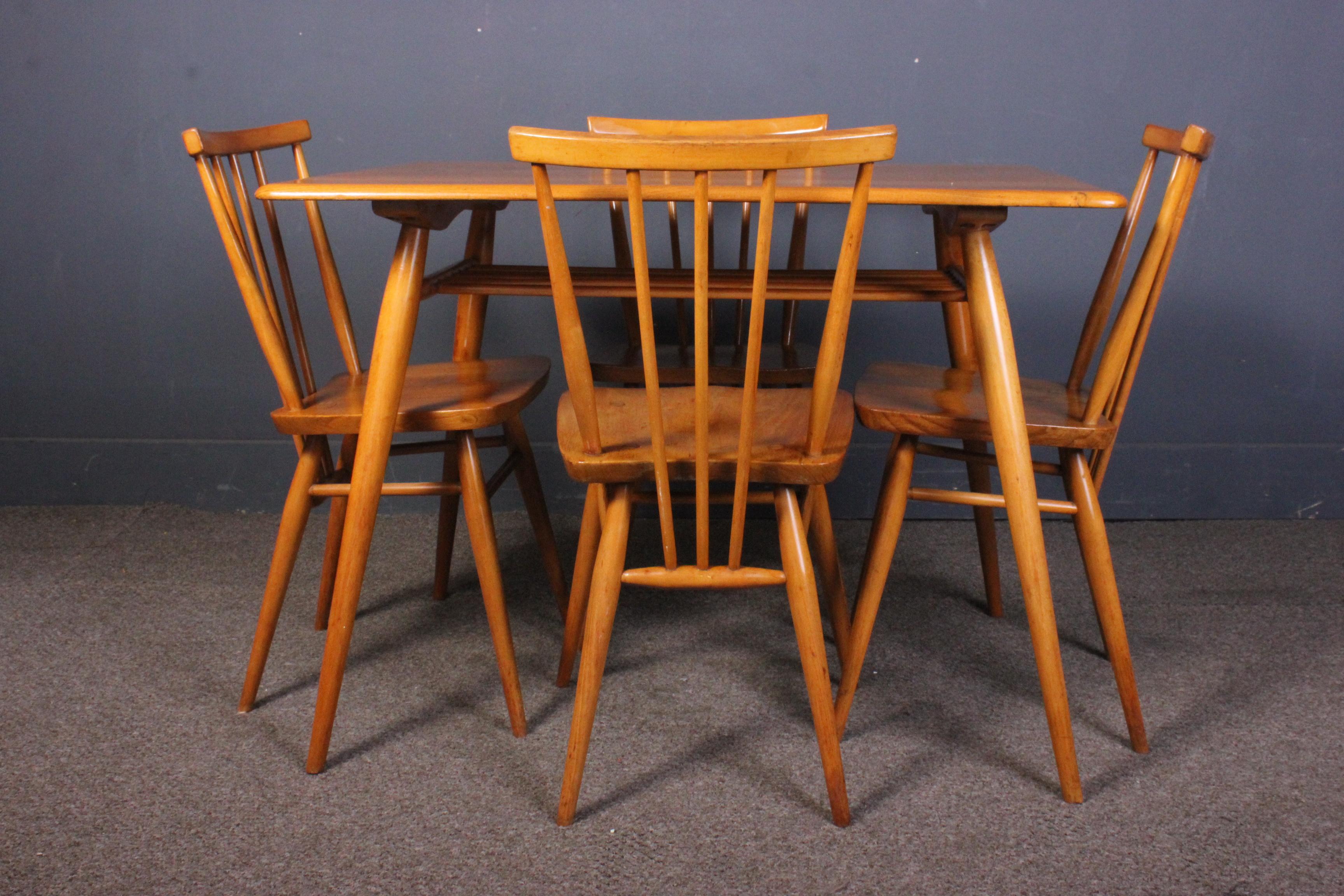 Mid-Century Modern Vintage Ercol Dining Table Breakfast Table and Chairs Lucian Ercolani