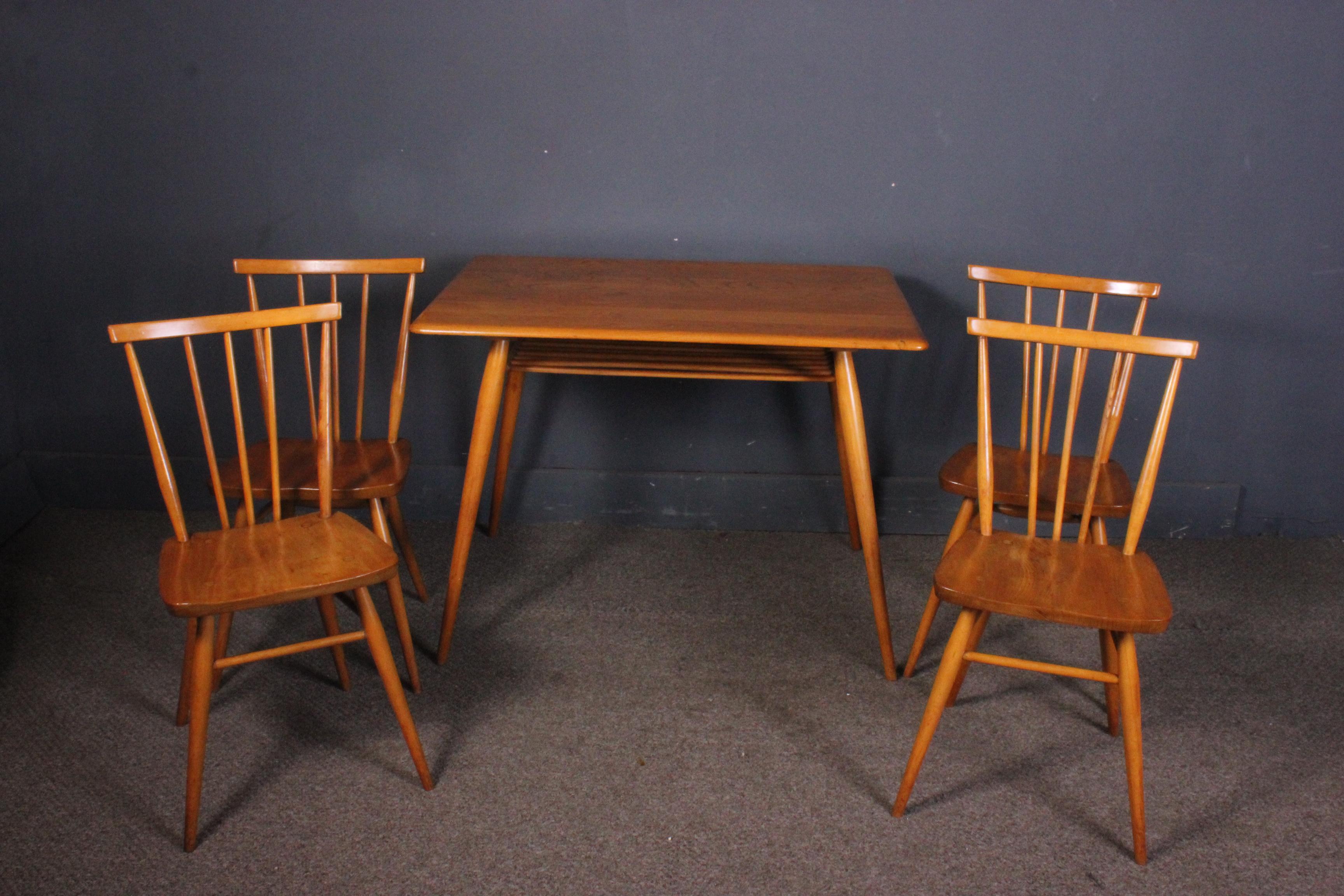 English Vintage Ercol Dining Table Breakfast Table and Chairs Lucian Ercolani