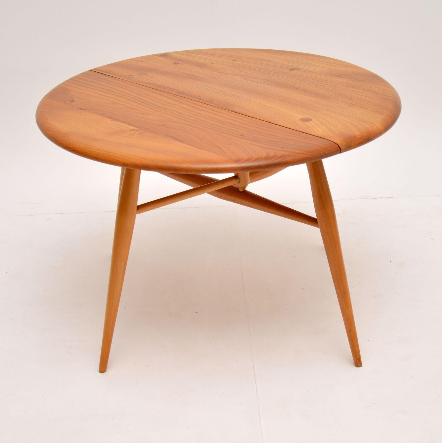 Mid-Century Modern Vintage Ercol Drop Leaf Coffee Table in Elm