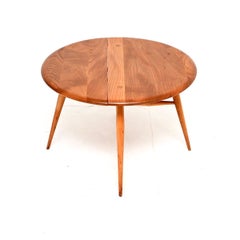 Vintage Ercol Drop Leaf Coffee Table in Solid Elm