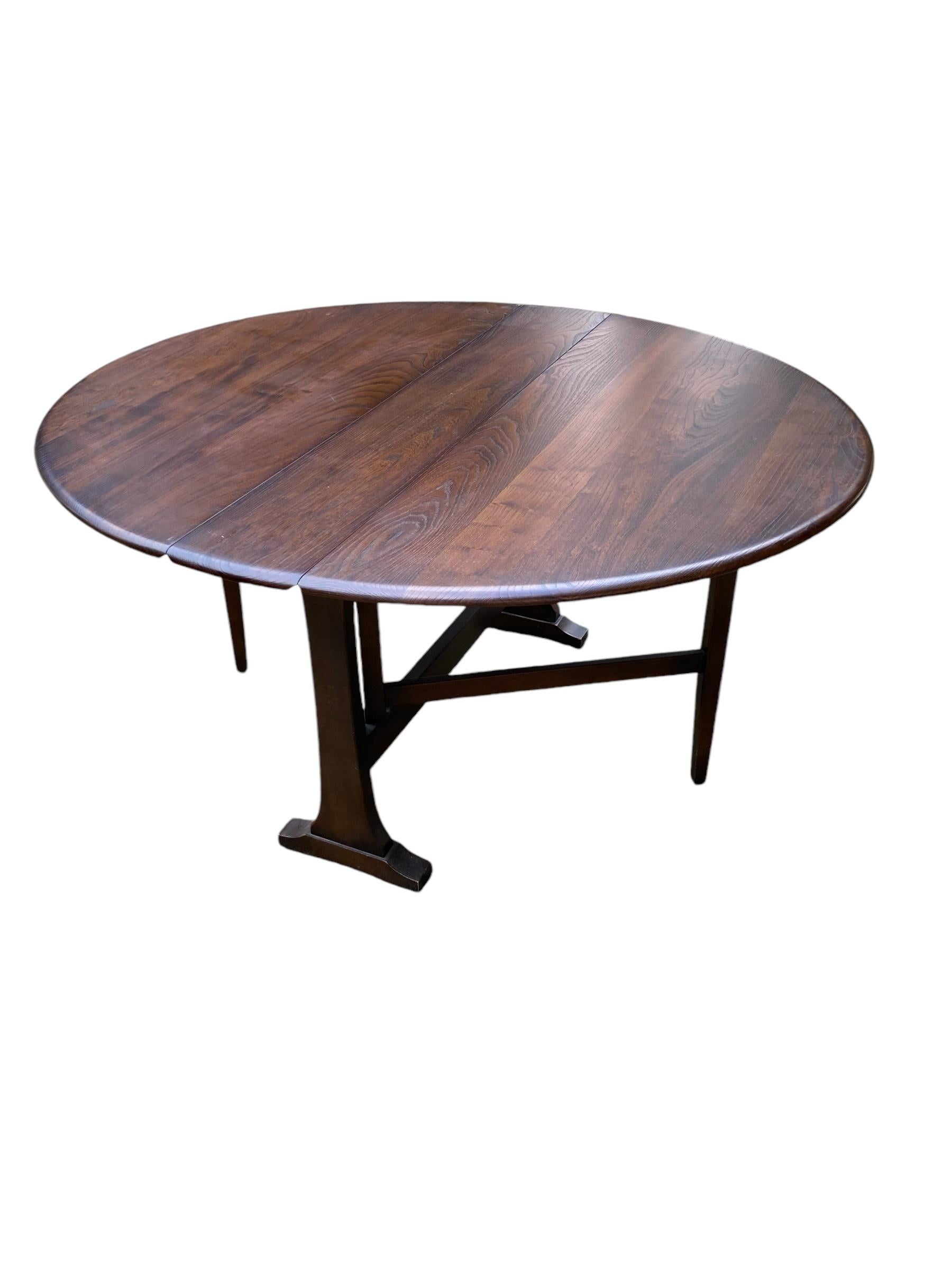 Vintage Ercol Folding Gate leg drop leaf Dining table en vente 1