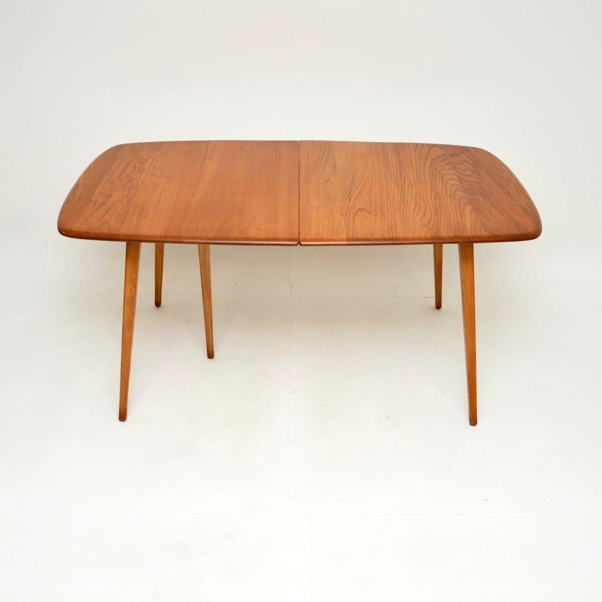 British Vintage Ercol Grand Windsor Dining Table in Solid Elm For Sale