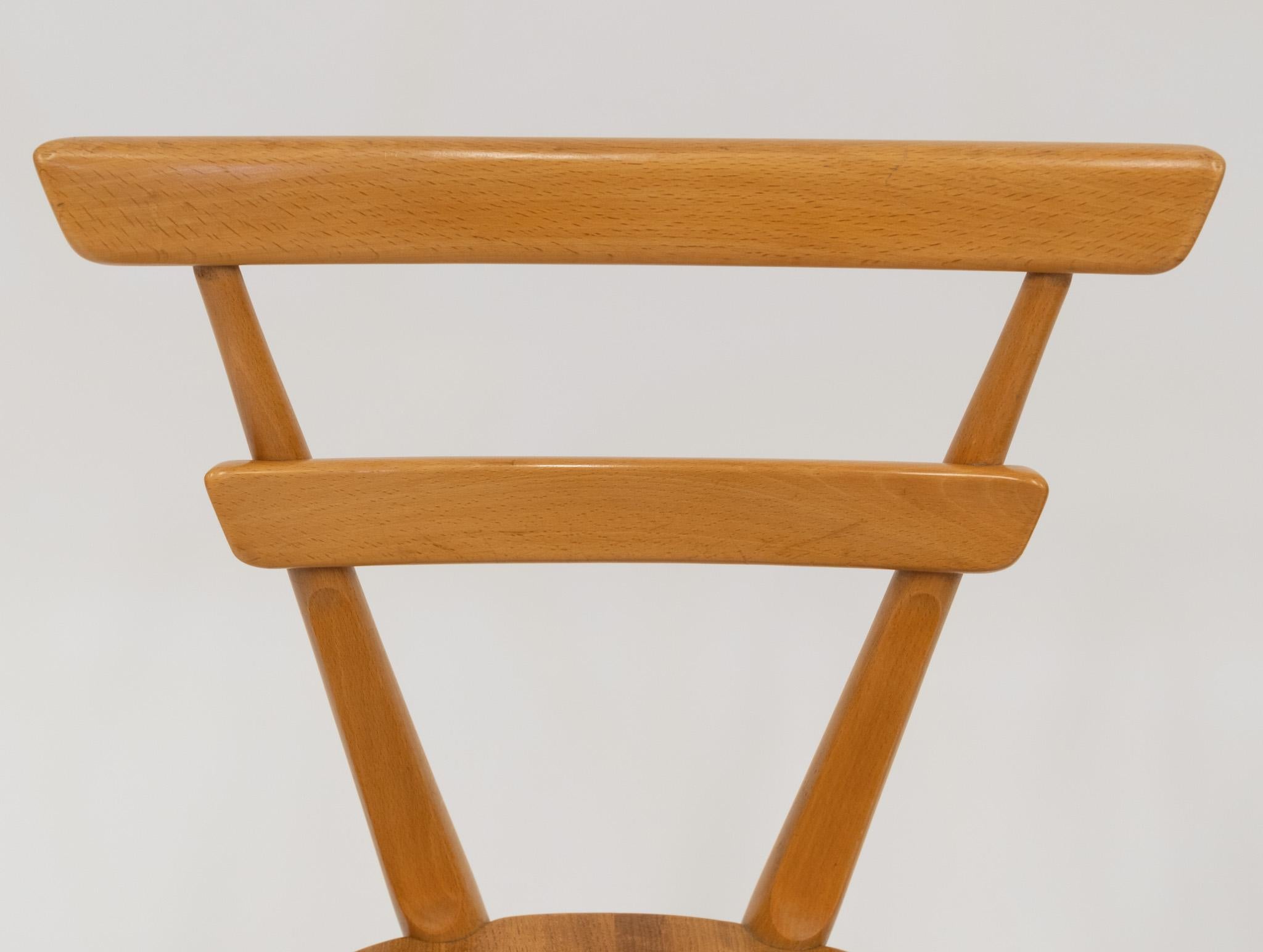 Vintage Ercol Green Spot Stacking Set Of Two Dining Chairs 1950s For Sale 5