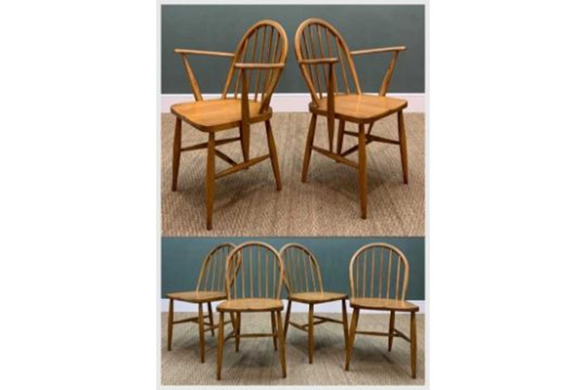 Vintage Ercol Hoop-Back Windsor Dining Chairs 1