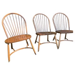 Vintage Ercol Latimer Steam Bent Chairs Modello 909 (C.1970) Set di Quattro Rare