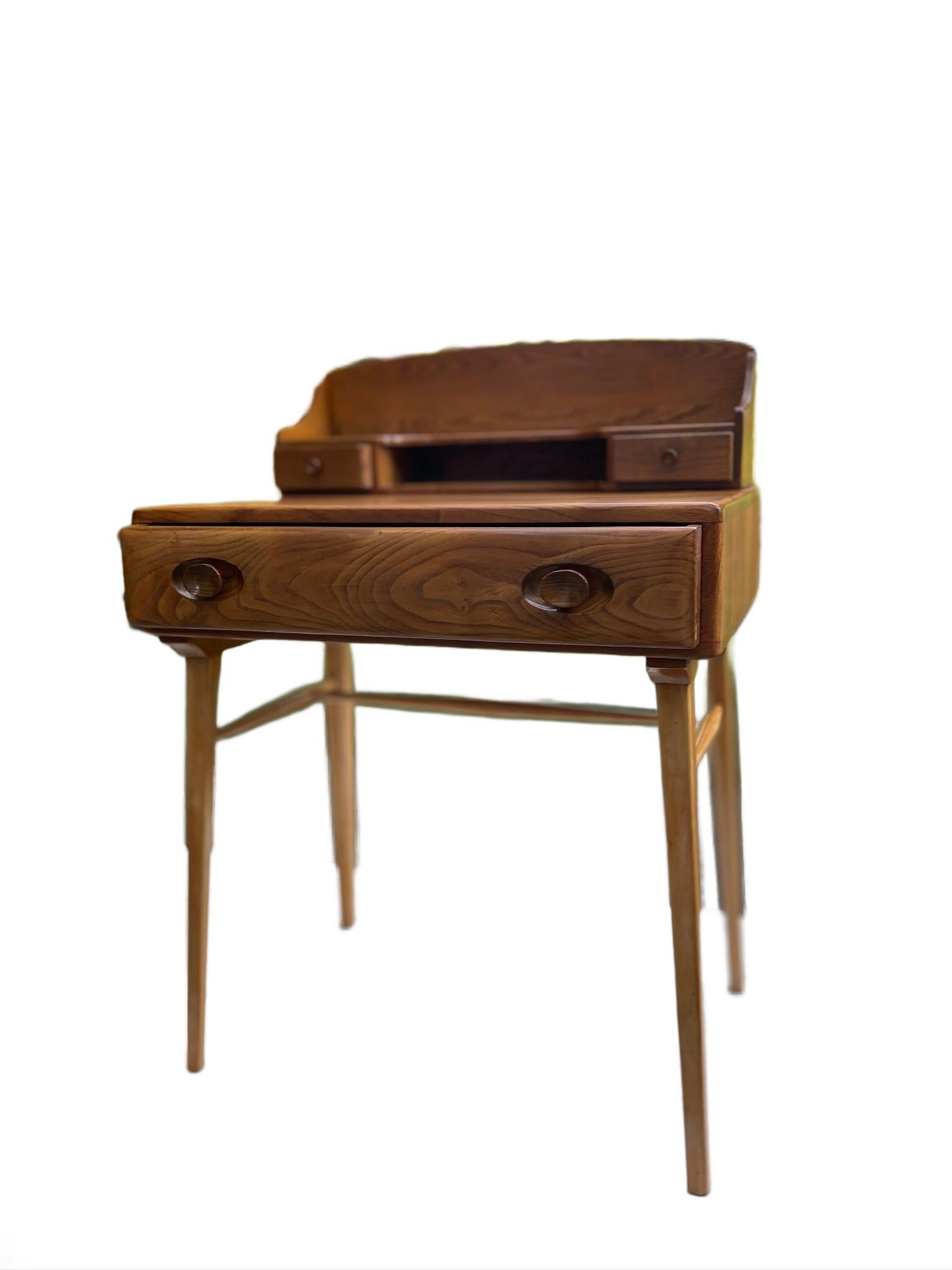 Vintage Ercol Model 439 Writing Desk in Elm and Beech For Sale 6