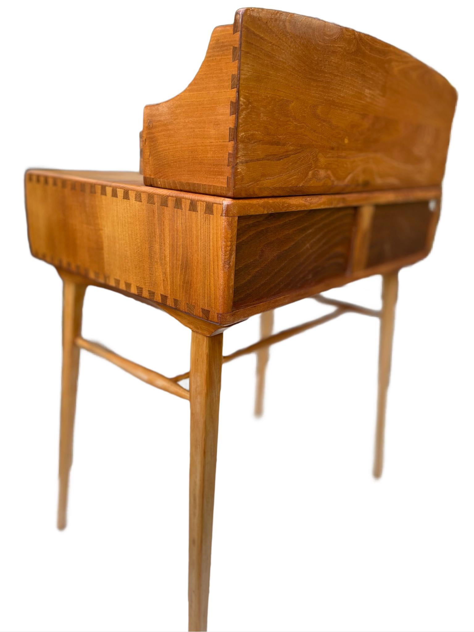 Mid-Century Modern Vintage Ercol Model 439 Writing Desk in Elm and Beech For Sale
