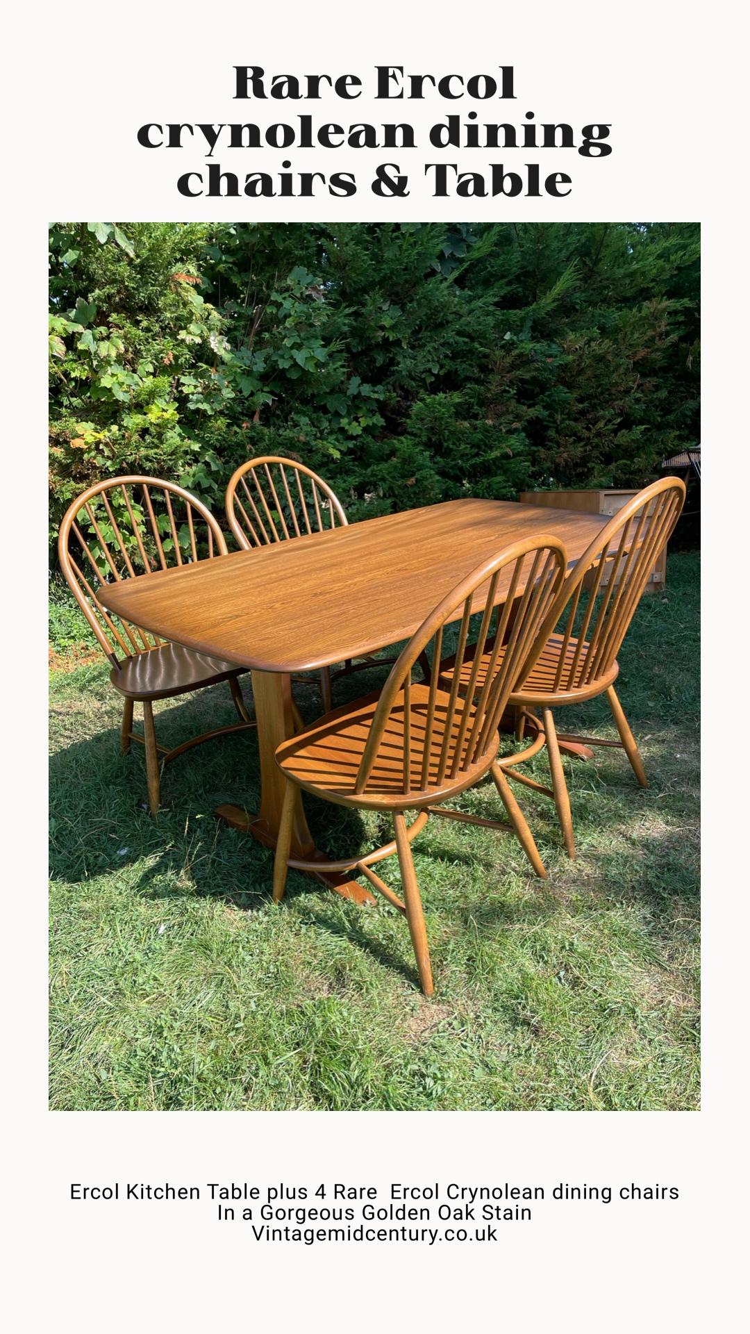 Mid-Century Modern Vintage Ercol Model 822 Elm Dining Table Rare For Sale