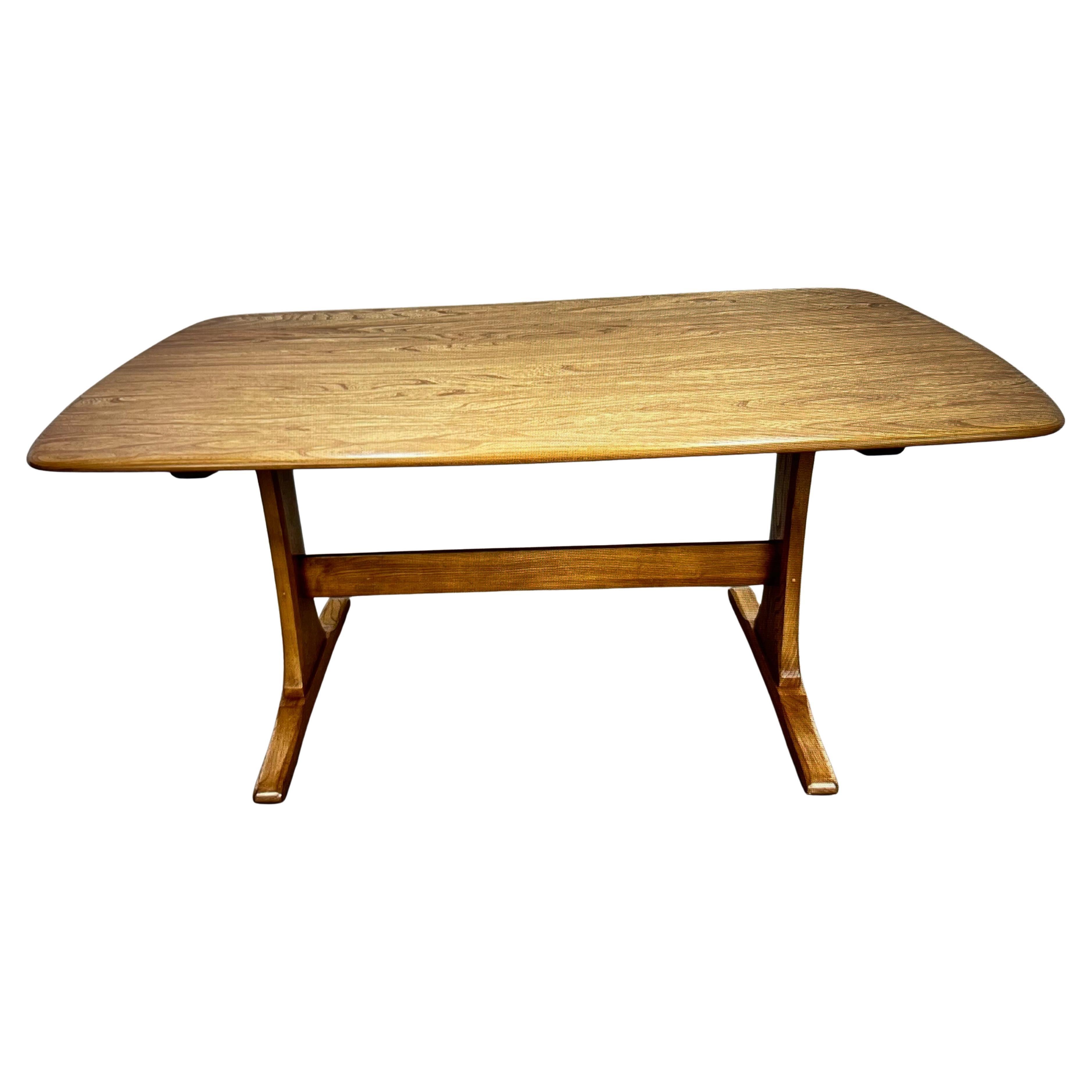 Vintage Ercol Model 822 Elm Dining Table Rare For Sale