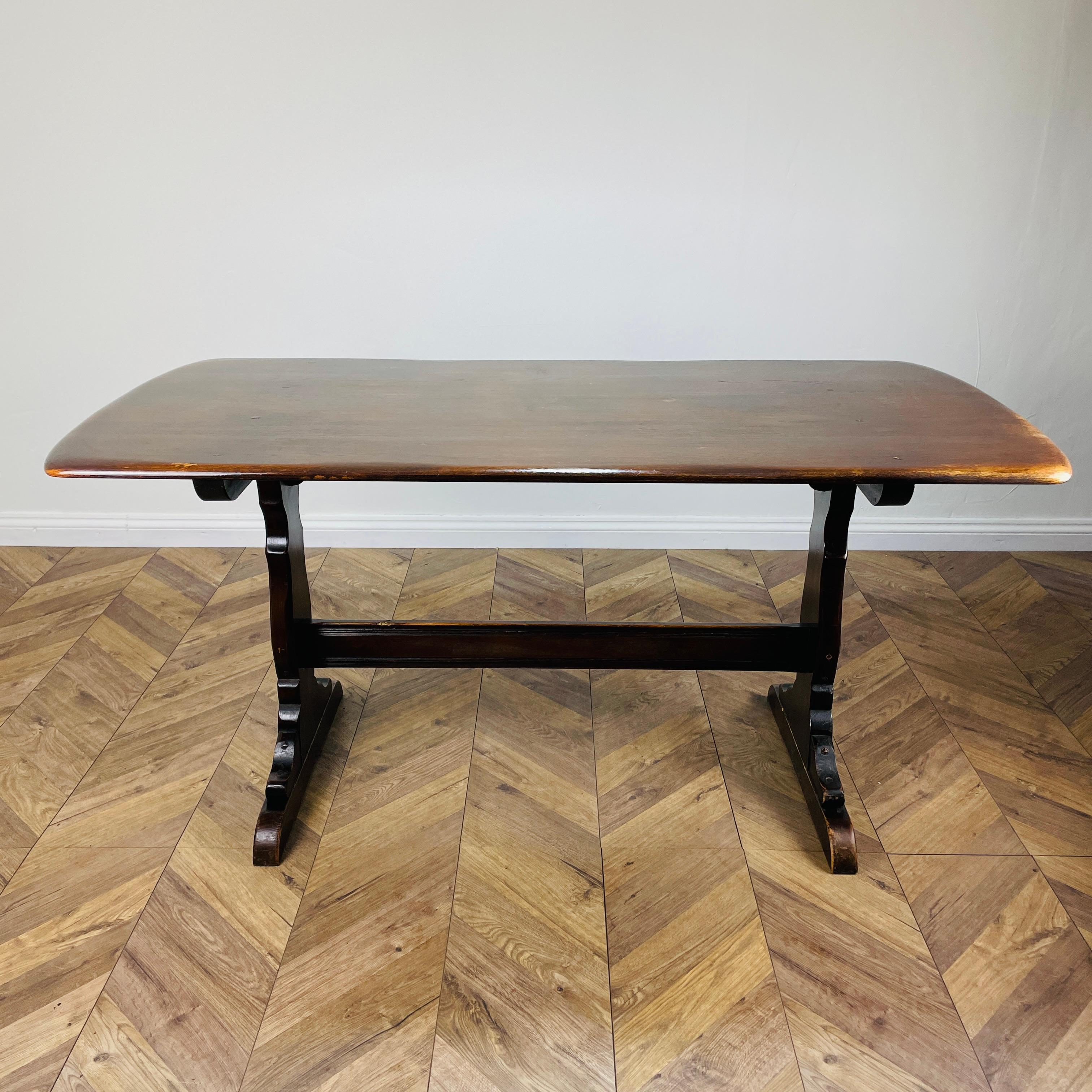 British Vintage Ercol Refectory Dining Table Model 419, 1960s
