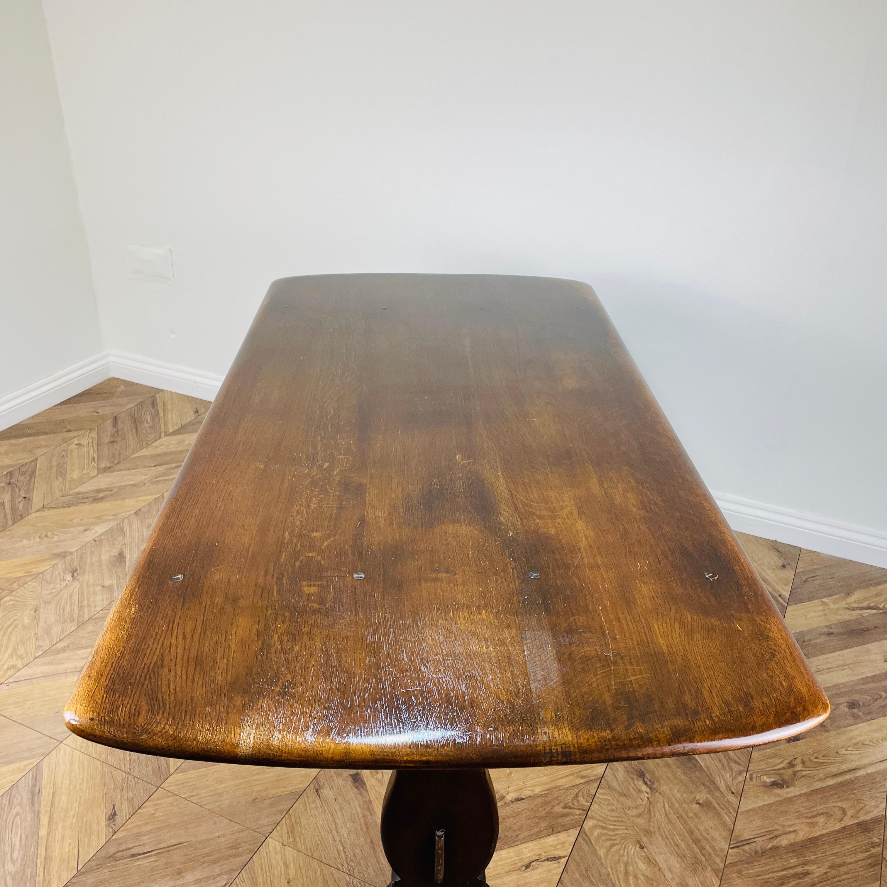 Vintage Ercol Refectory Dining Table Model 419, 1960s In Good Condition In Ely, GB