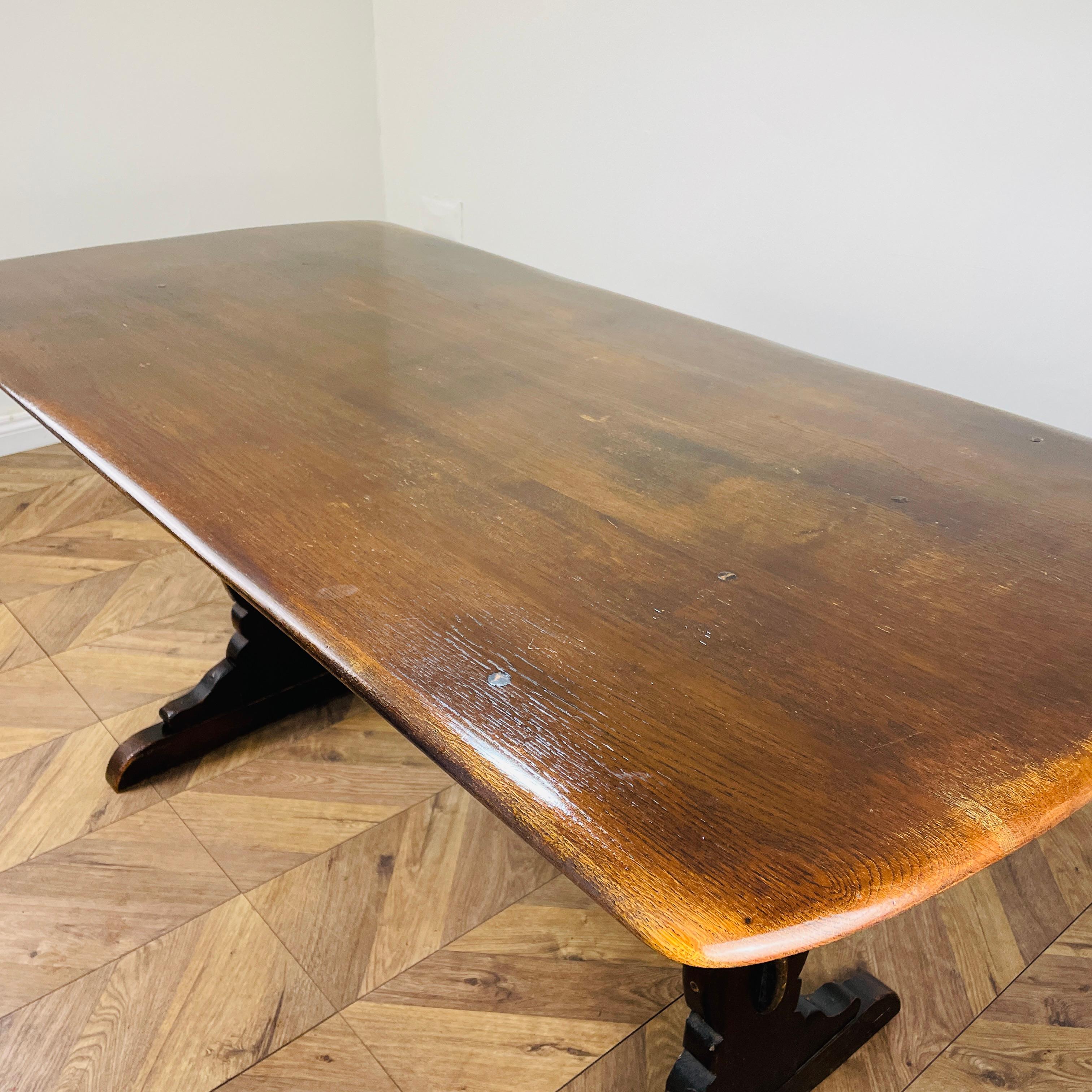 Mid-20th Century Vintage Ercol Refectory Dining Table Model 419, 1960s