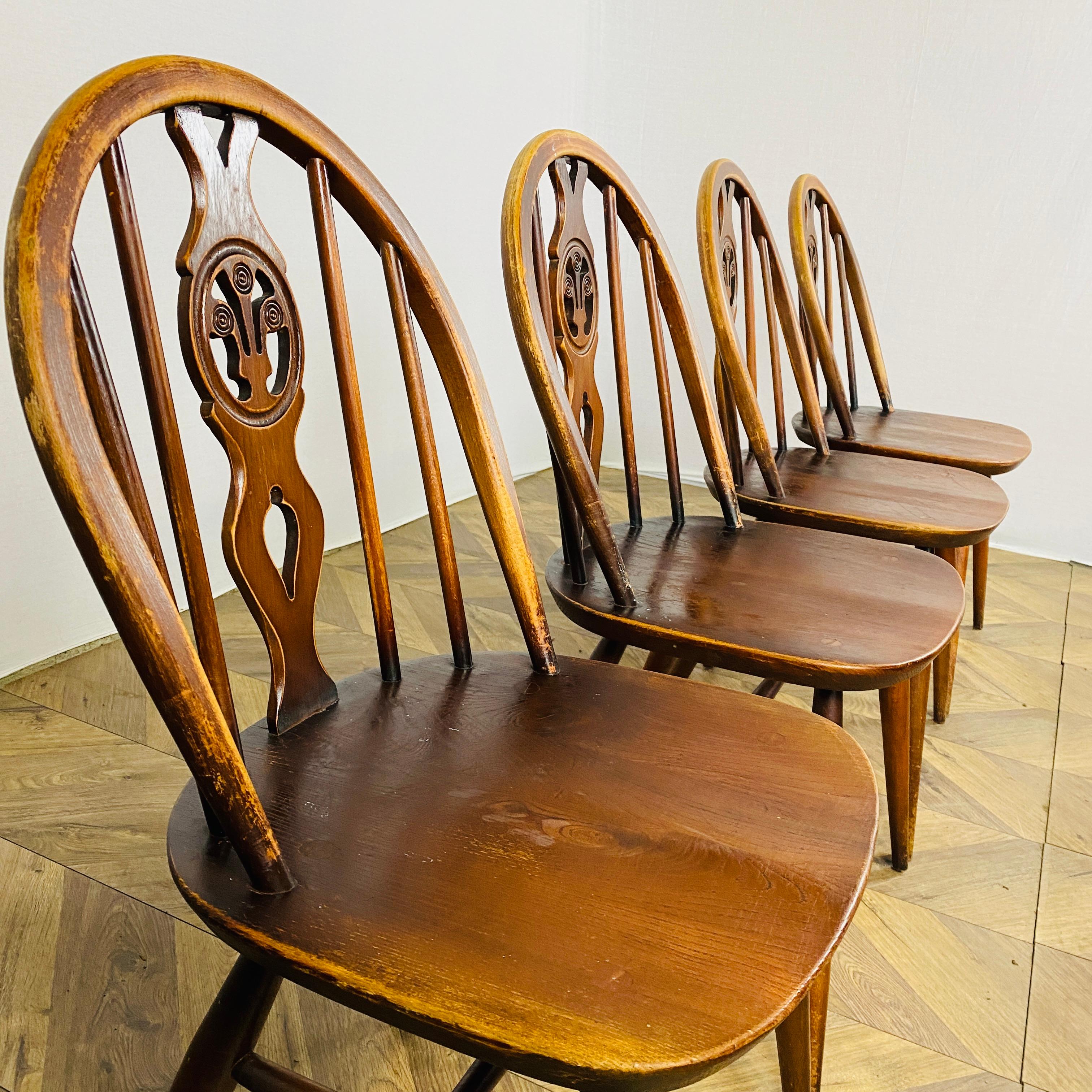 Vintage Ercol Windsor Fleur De Lys Chairs, 1960s, Set of 8 1