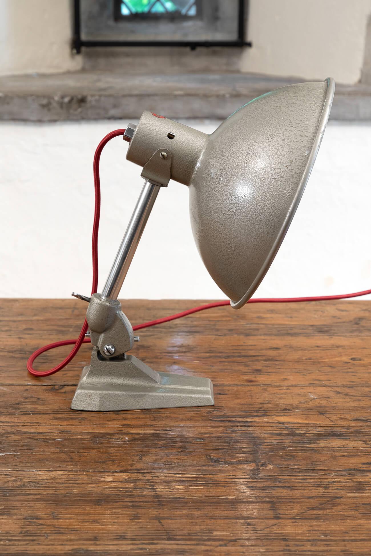 Mid-Century Modern Vintage Ergon Desk Lamp with an Aluminium Shade, 1960s For Sale