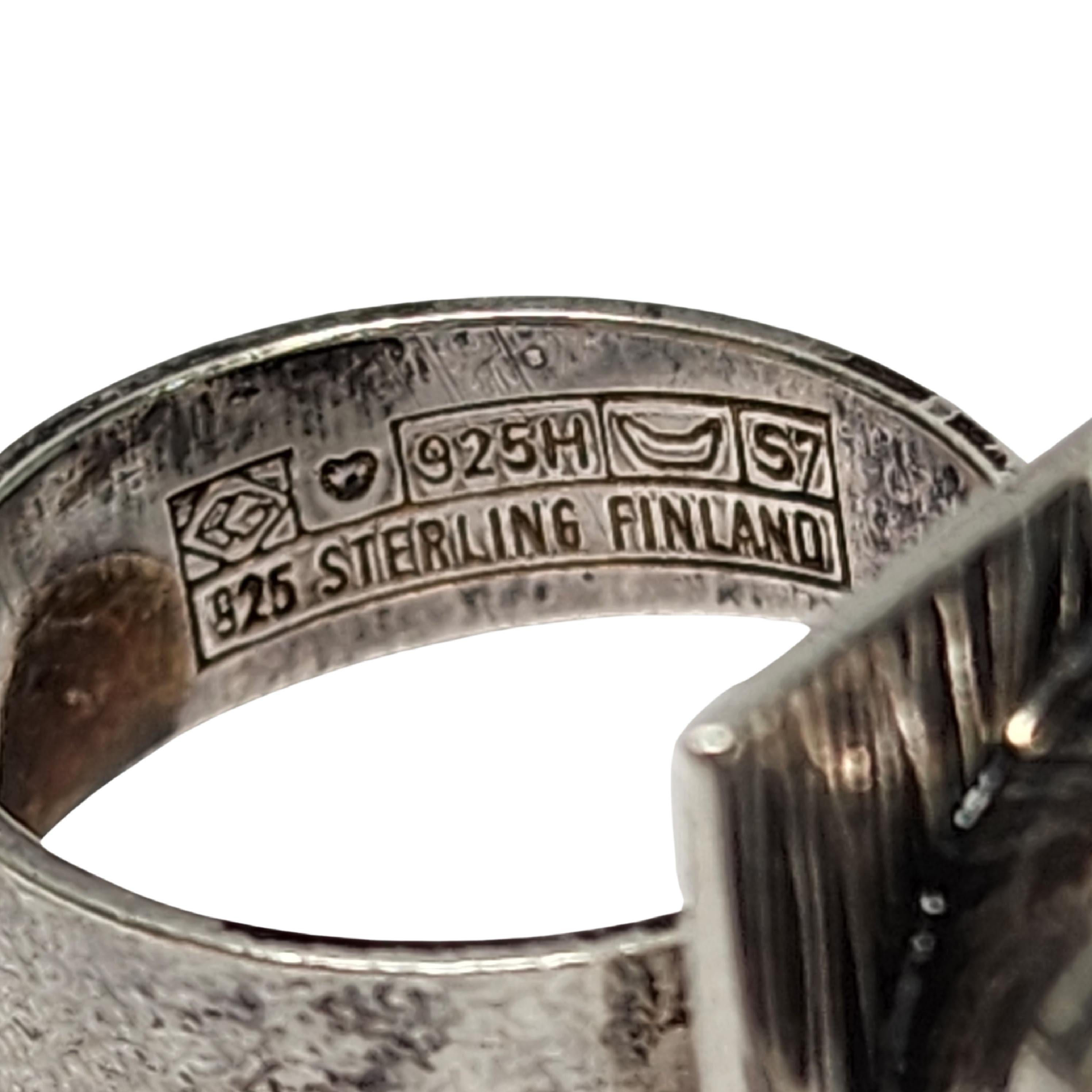 Vintage Erik Granit Finland Sterling Silver Modernist Ball Ring Size 5.5 #16699 For Sale 3