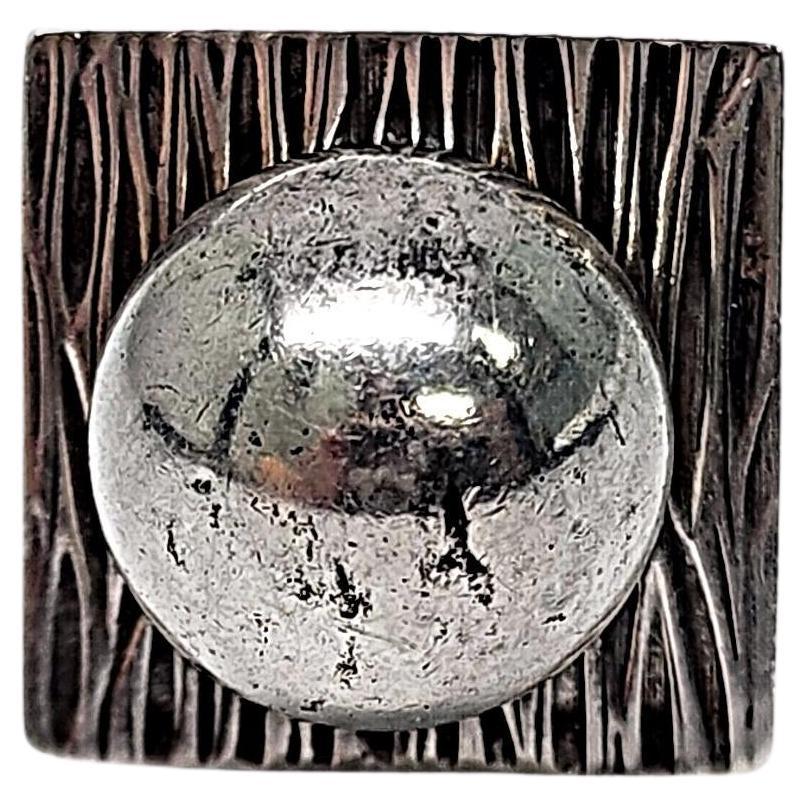 Vintage Erik Granit Finland Sterling Silver Modernist Ball Ring Size 5.5 #16699 For Sale