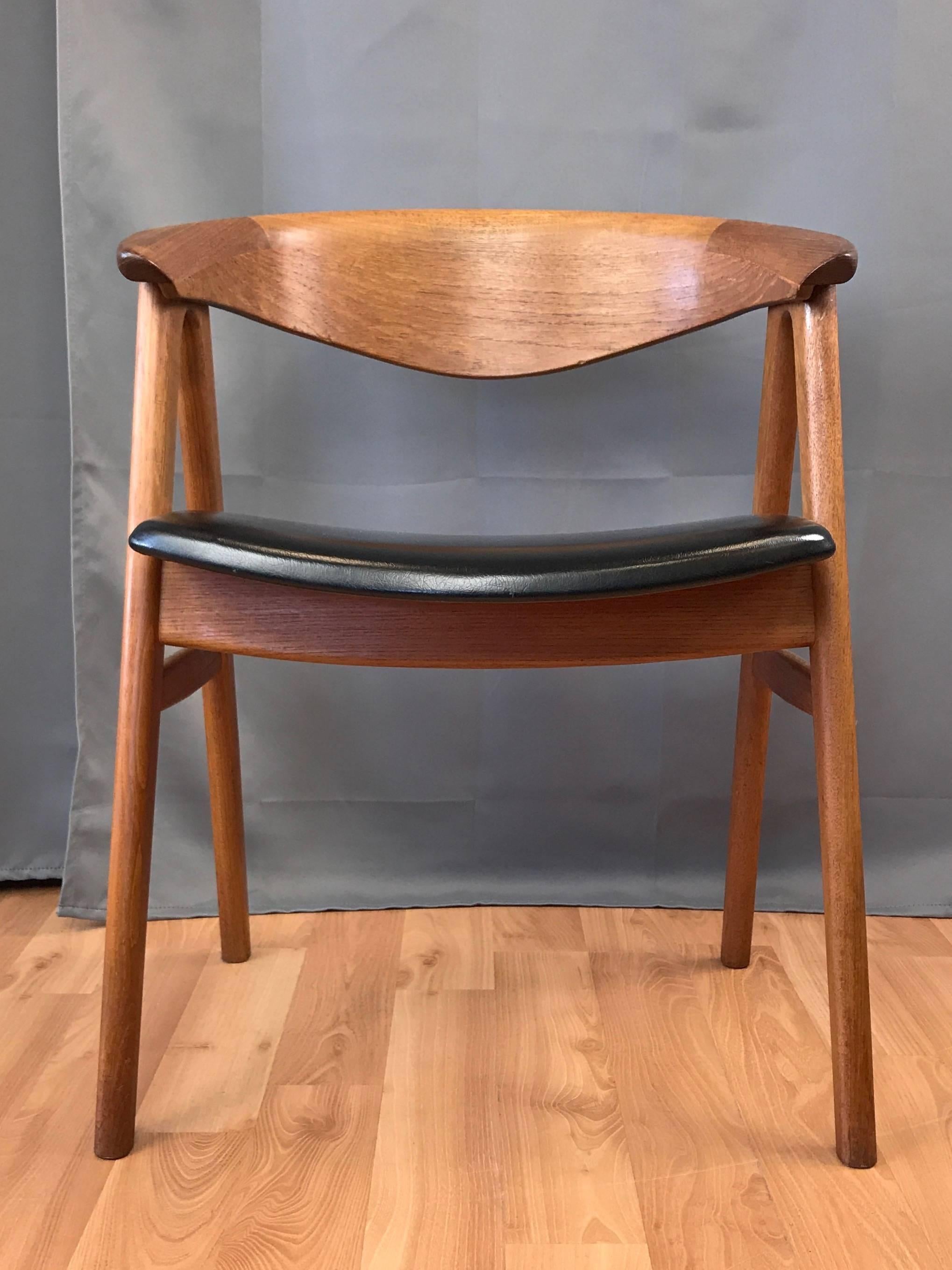 Danish Vintage Erik Kirkegaard for Høng Stolefabrik Teak Compass Armchair