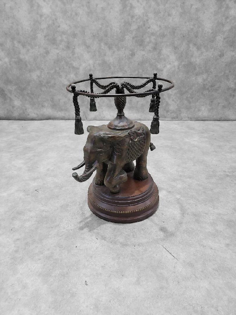 Vintage Erin Lane Bronze Elefant Sockel Beistelltisch (Moderne der Mitte des Jahrhunderts) im Angebot