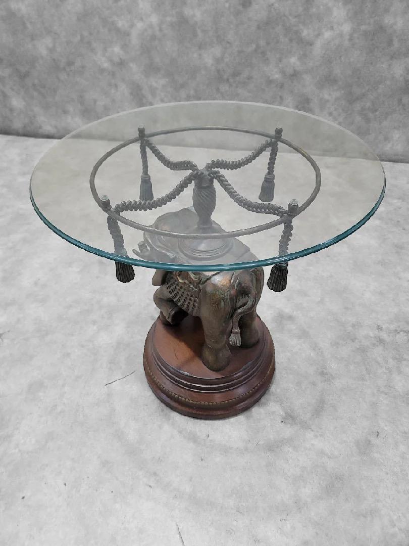 Vintage Erin Lane Bronze Elefant Sockel Beistelltisch (Unbekannt) im Angebot