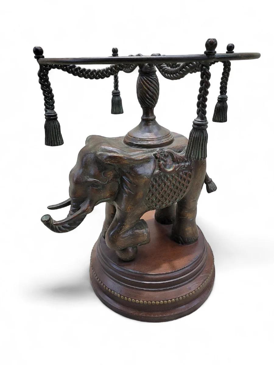 Vintage Erin Lane Bronze Elefant Sockel Beistelltisch im Zustand „Gut“ im Angebot in Chicago, IL