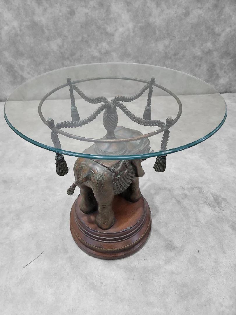 Vintage Erin Lane Bronze Elefant Sockel Beistelltisch (20. Jahrhundert) im Angebot