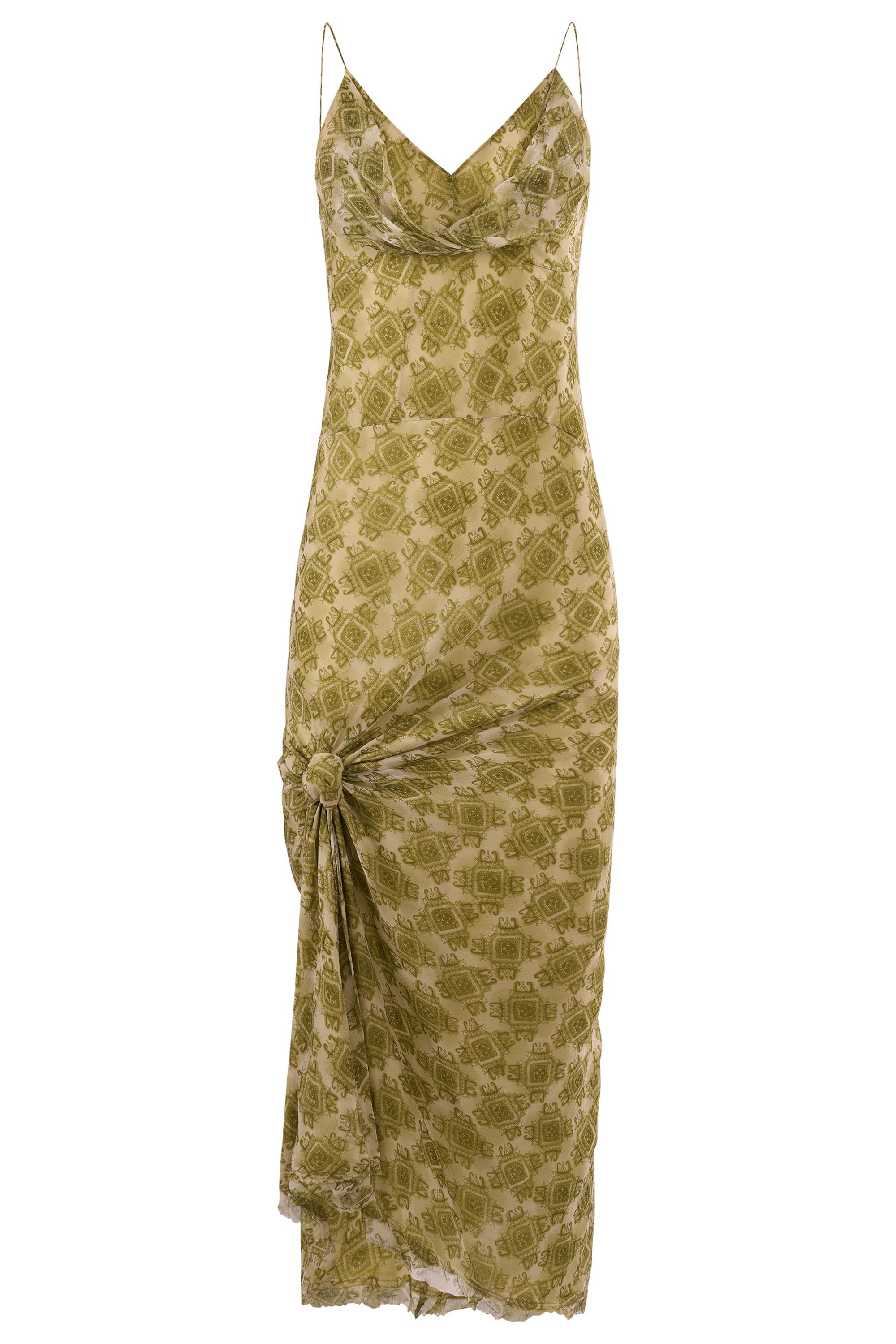 Vintage Ermanno Scervino Grünes Seidenkleid im Zustand „Hervorragend“ im Angebot in London, GB