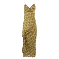 Vintage Ermanno Scervino - Robe en soie imprimée verte