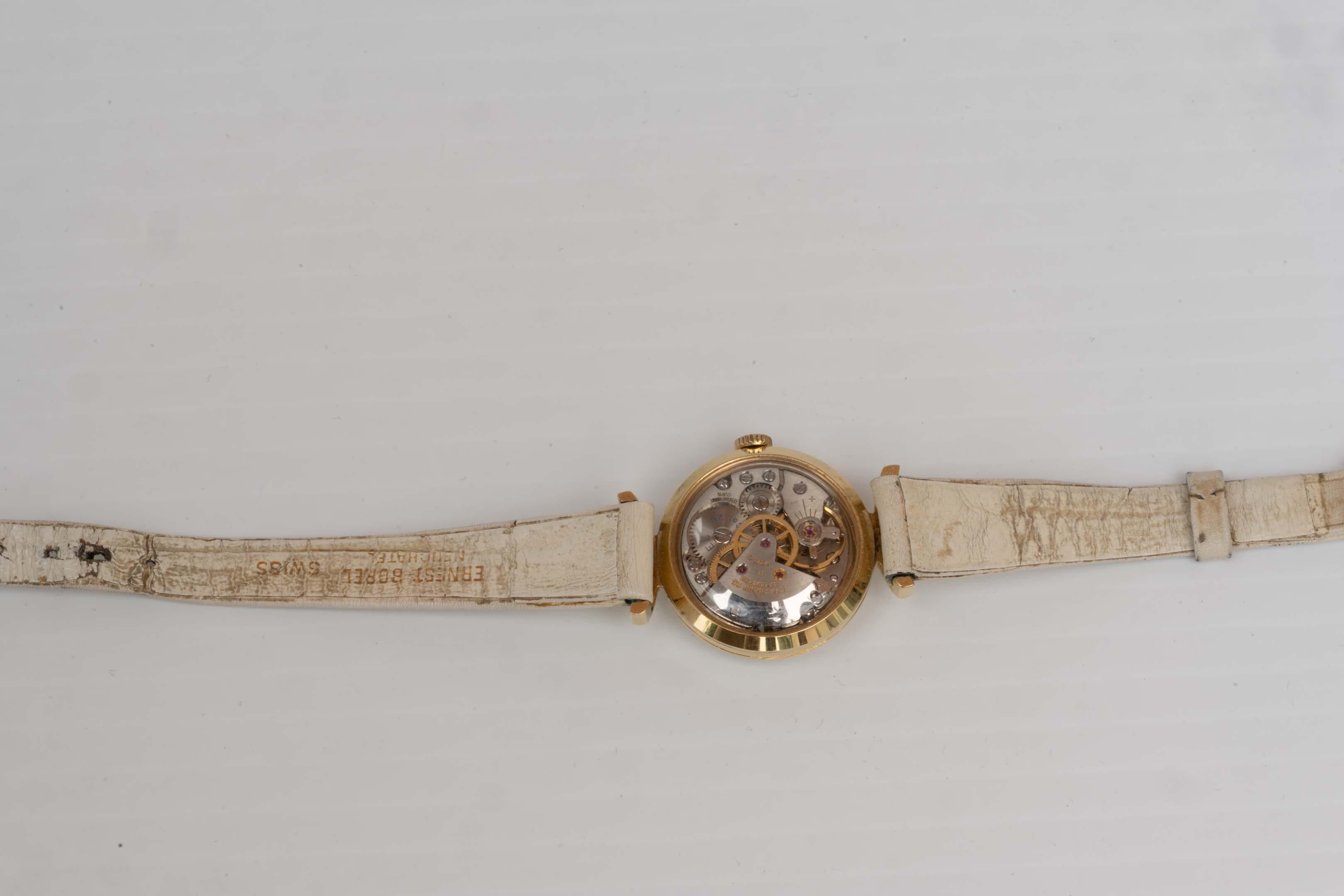 Vintage Ernest Borel 17 Jewel White Face Cocktail Watch  In Good Condition For Sale In Montreal, QC