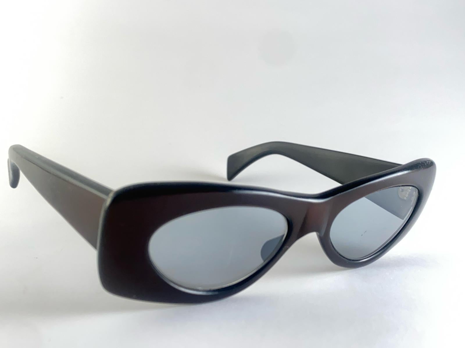 Vintage Errebi Metallic Burgundy 1960's Mid Century Sunglasses Made In France For Sale 3