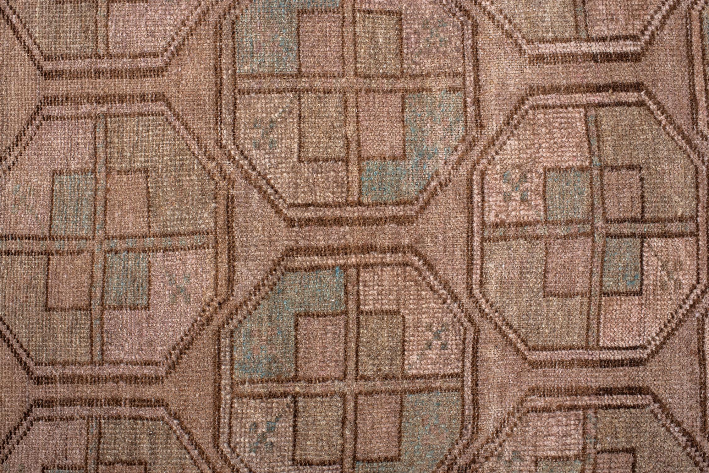 Vintage Ersari Afghan Rug with Brown Field In Good Condition In New York, NY