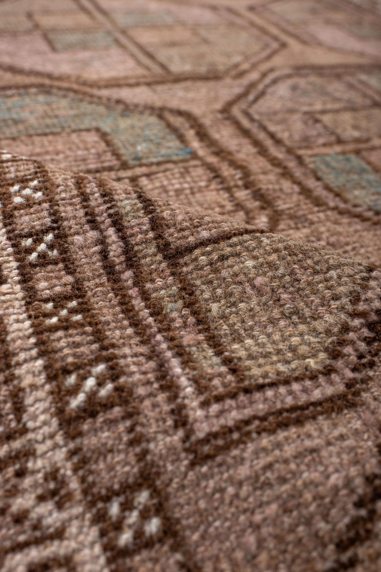 Vintage Ersari Afghan Rug with Brown Field 1