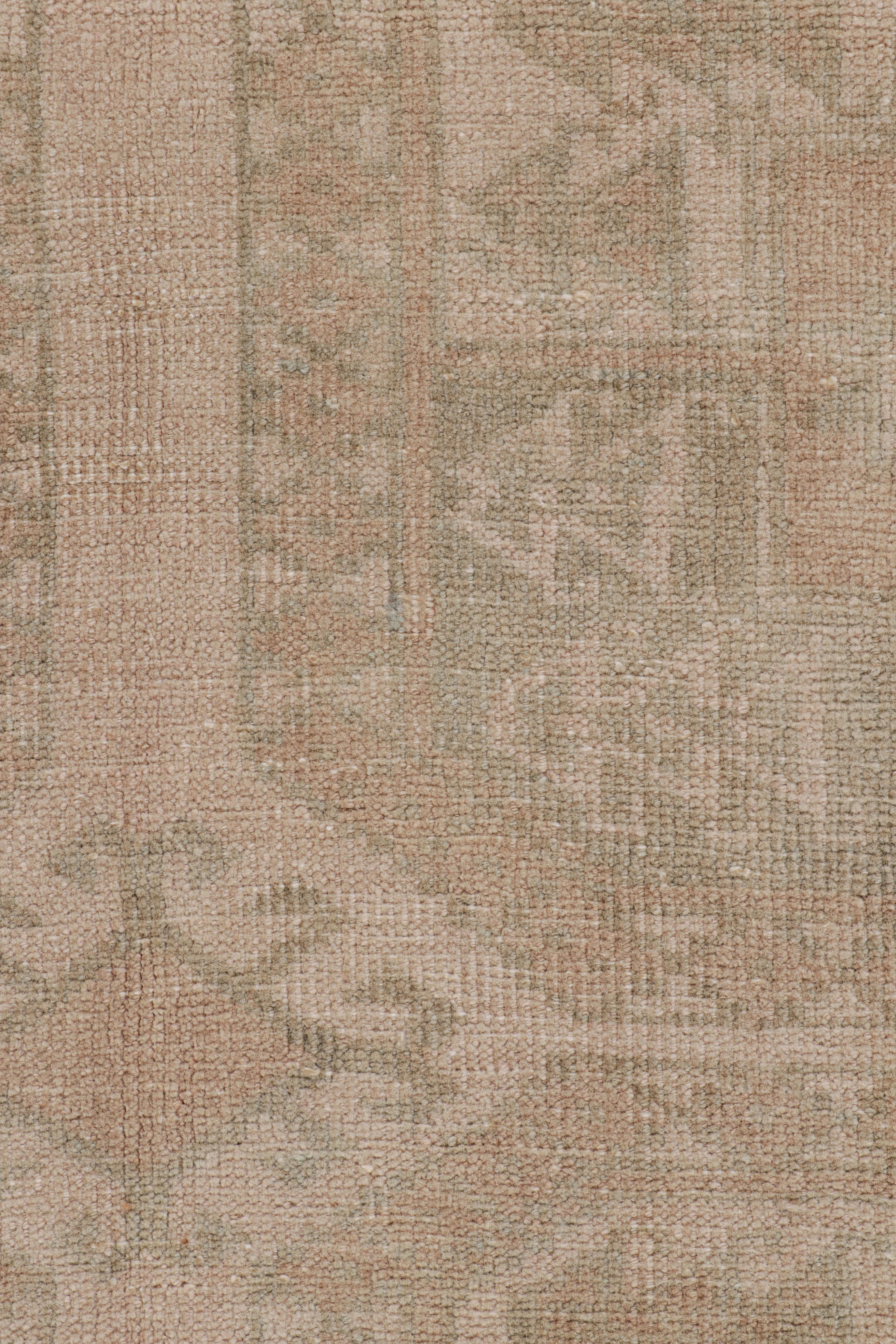 Vintage Ersari Teppich in Beige/Braun, Blau mit geometrischen Mustern von Rug & Kilim (Stammeskunst) im Angebot