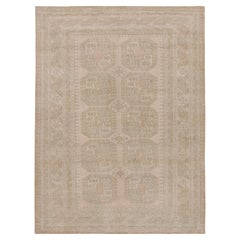 Tapis vintage Ersari en beige/brun, bleu avec motifs géométriques par Rug & Kilim